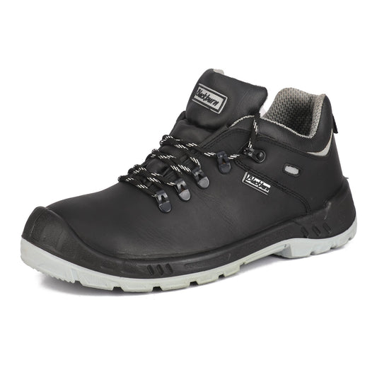 Blackburn Black Lace-up Leather Safety Shoes