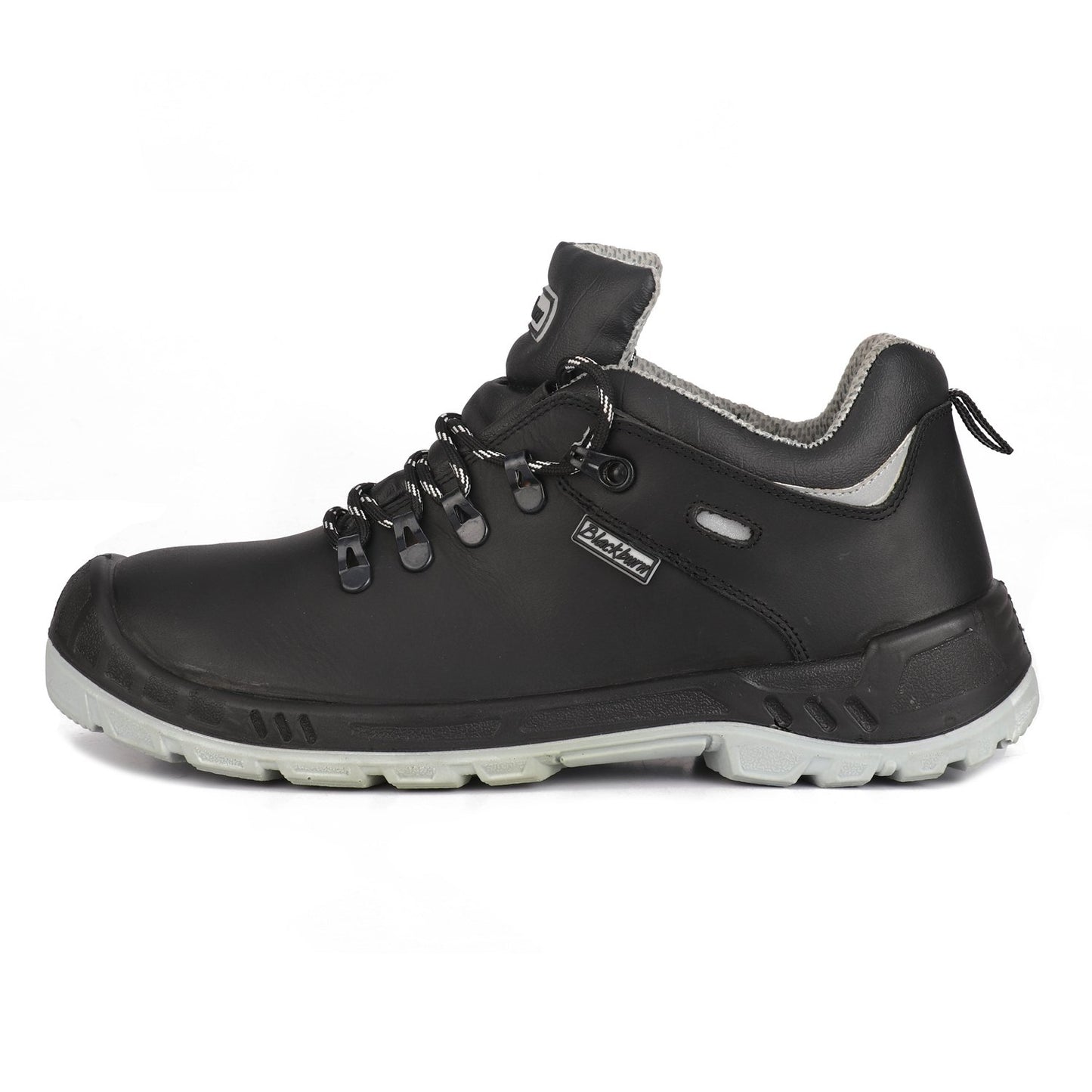 Blackburn Black Lace-up Leather Safety Shoes