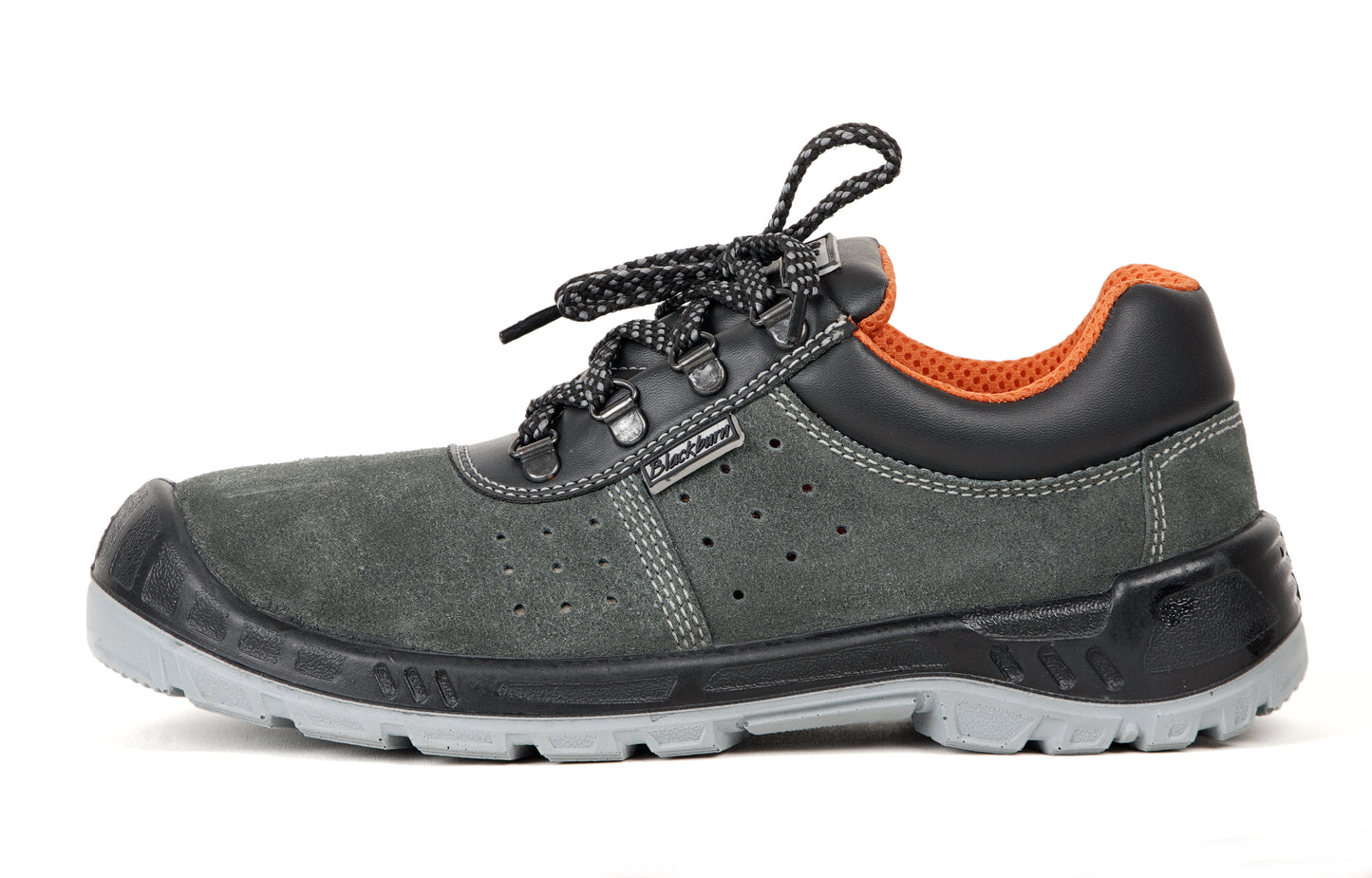 BLACKBURN Men's Suede Leather Safety Shoe | Excellent Grip, Comfort & Slip Resistance | Safety Shoes with Steel Toe | Double Density |Grey | (788 S1P Steel Grey Safety Shoes for Men)