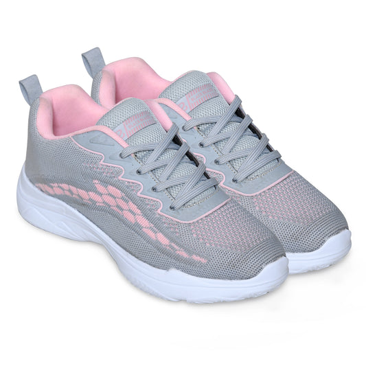 Blackblaze Women's Casual Sneakers, Grey and Pink, 9041