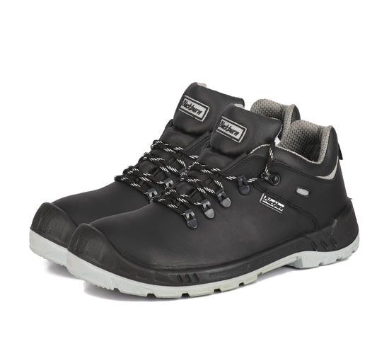 Blackburn Black Lace-up Leather Safety Shoes