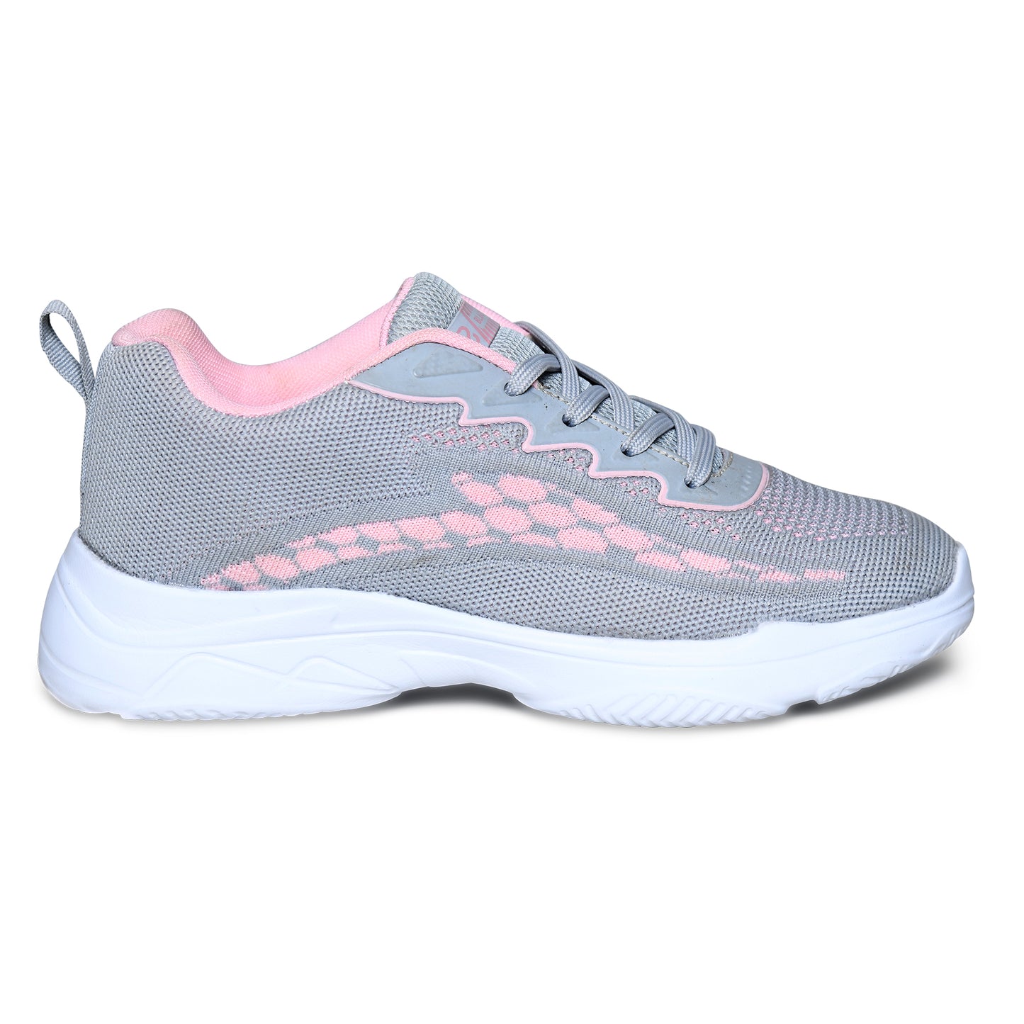 Blackblaze Women's Casual Sneakers, Grey and Pink, 9041