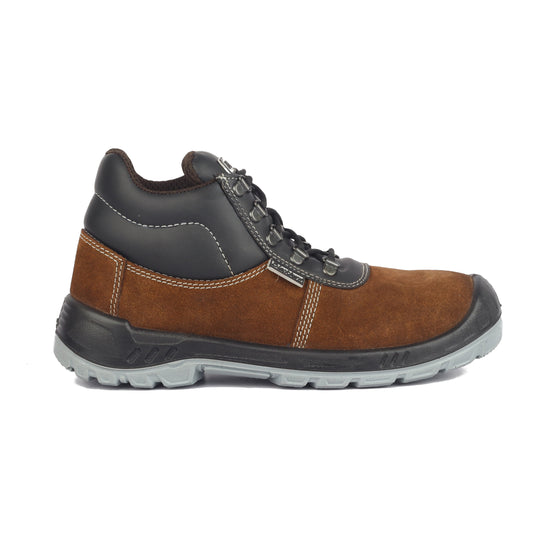BLACKBURN Men's Suede Leather Safety Shoe | Excellent Grip, Comfort & Slip Resistance | Safety Shoes with Steel Toe | Double Density |Brown | (786 S1P BROWN Safety Shoes for Men)