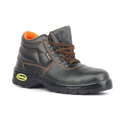 Blackburn Men's Leather | High Ankle | PU Sole | Safety Shoe | Excellent Grip Comfort & Slip Resistance | Single Density | Black | Safety Shoe with Steel Toe 275 SD Safety Shoes, Black