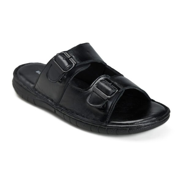 BlackBurn Slip-11 Full Black Men's Leather Sandal