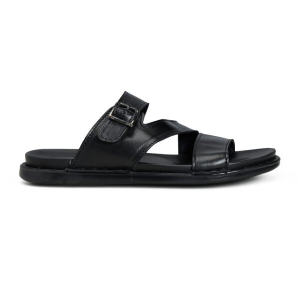 BlackBurn Slip-05 Full Black Men's Leather Slipper - Image 4