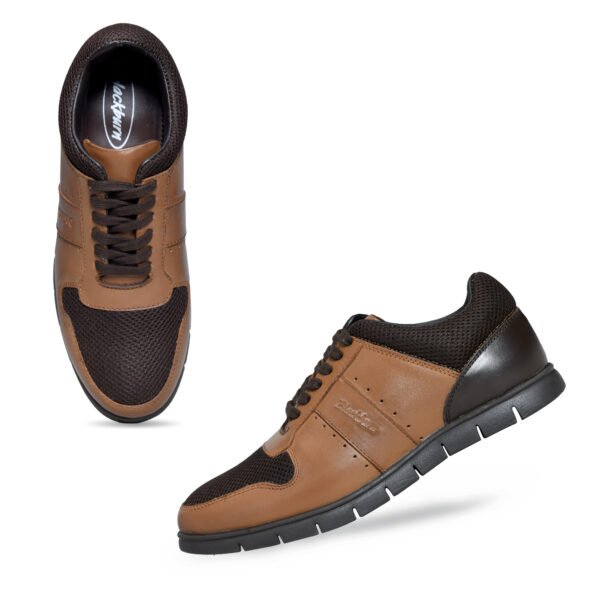 BlackBurn CF-11 Tan Sporty Casual Men Leather Shoes - Image 4