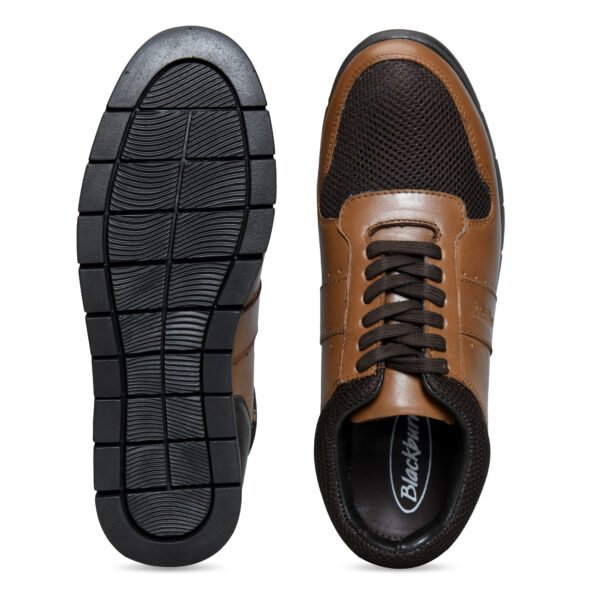 BlackBurn CF-11 Tan Sporty Casual Men Leather Shoes - Image 5