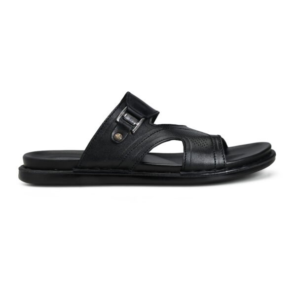 BlackBurn Slip-08 Black Men's Leather Slipper - Image 4