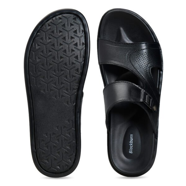 BlackBurn Slip-08 Black Men's Leather Slipper - Image 5