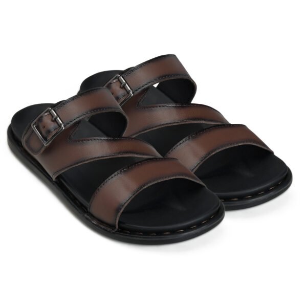 BlackBurn Slip-13 Dk Brown Men's Leather Slipper - Image 2