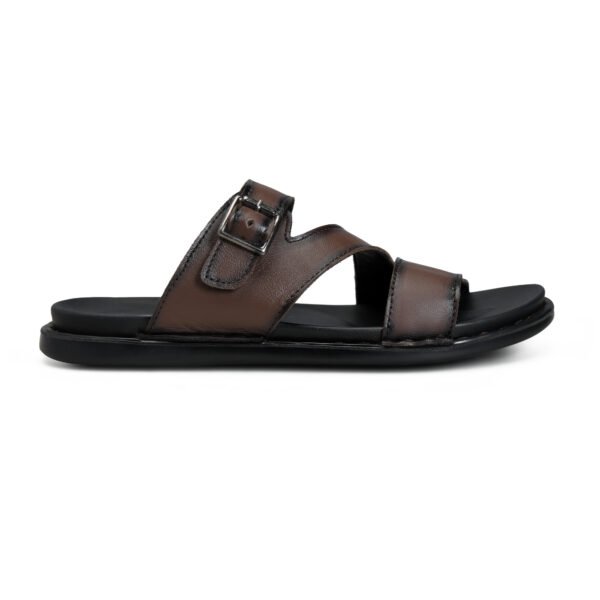 BlackBurn Slip-13 Dk Brown Men's Leather Slipper - Image 4