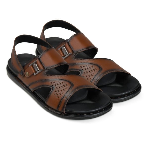 BlackBurn Slip-09 Light Brown Men's Leather Sandal - Image 2