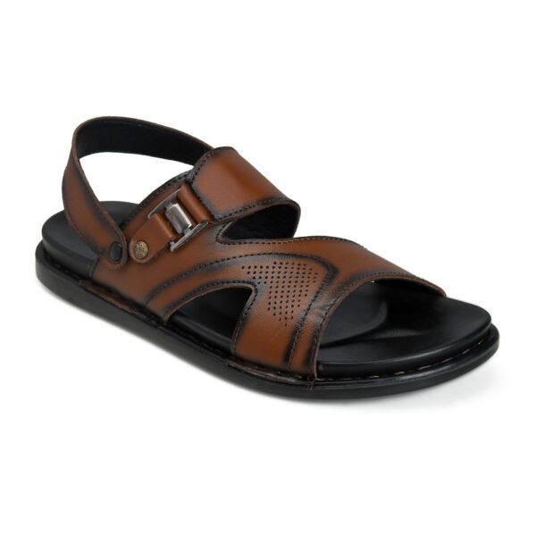 BlackBurn Slip-09 Light Brown Men's Leather Sandal - Image 3