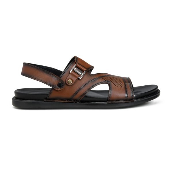 BlackBurn Slip-09 Light Brown Men's Leather Sandal - Image 4