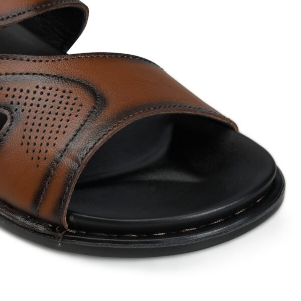 BlackBurn Slip-09 Light Brown Men's Leather Sandal - Image 6