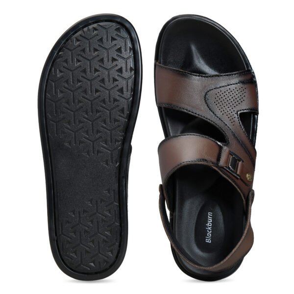 BlackBurn Slip-09 Choco Brown Men's Leather Sandal - Image 5