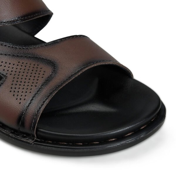 BlackBurn Slip-09 Choco Brown Men's Leather Sandal - Image 6