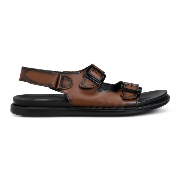 BlackBurn Slip-15 Brown Men's Leather Sandal - Image 4