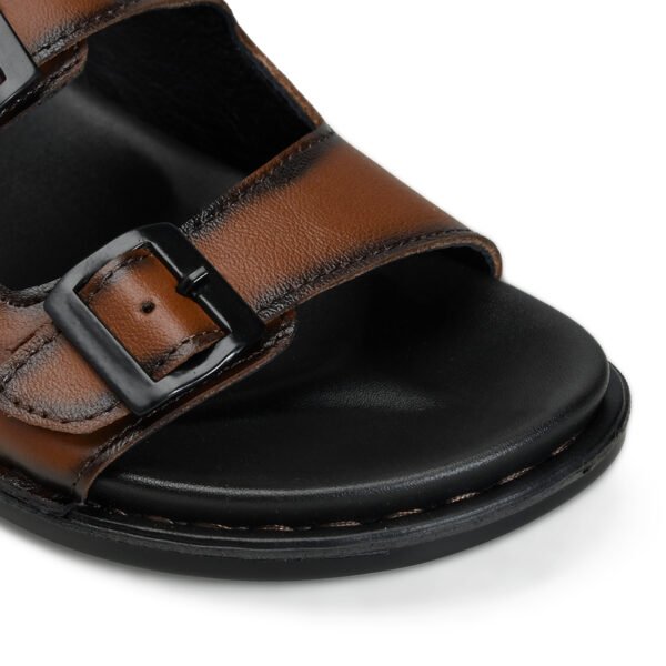 BlackBurn Slip-15 Brown Men's Leather Sandal - Image 6