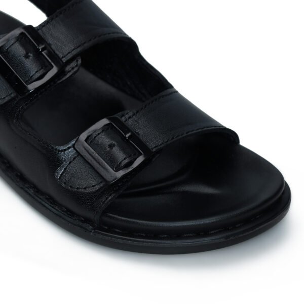 BlackBurn Slip-04 Black Men's Leather Sandal - Image 5