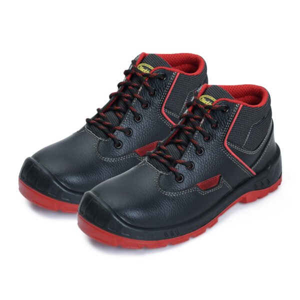 BlackBurn 1258 Blk/Red Leather Men's Leather Safety Shoes - Image 3