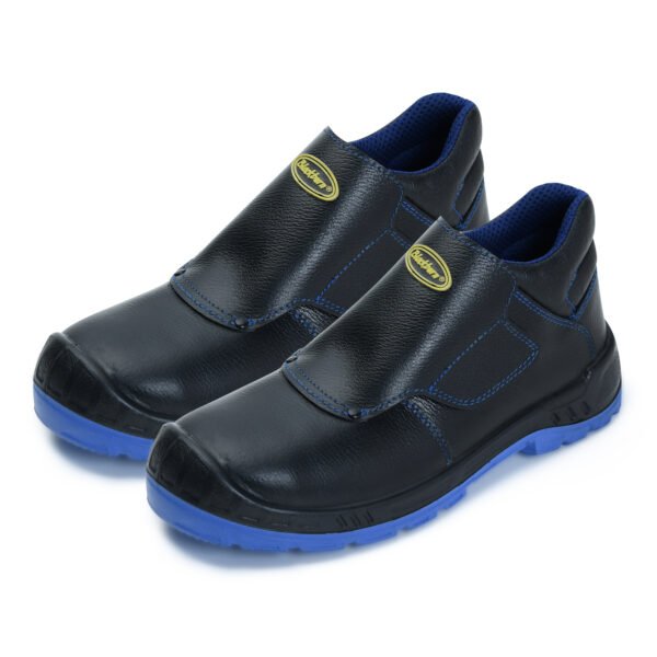 BlackBurn 911 Blk/Blue Leather Men's Leather Safety Shoes - Image 3