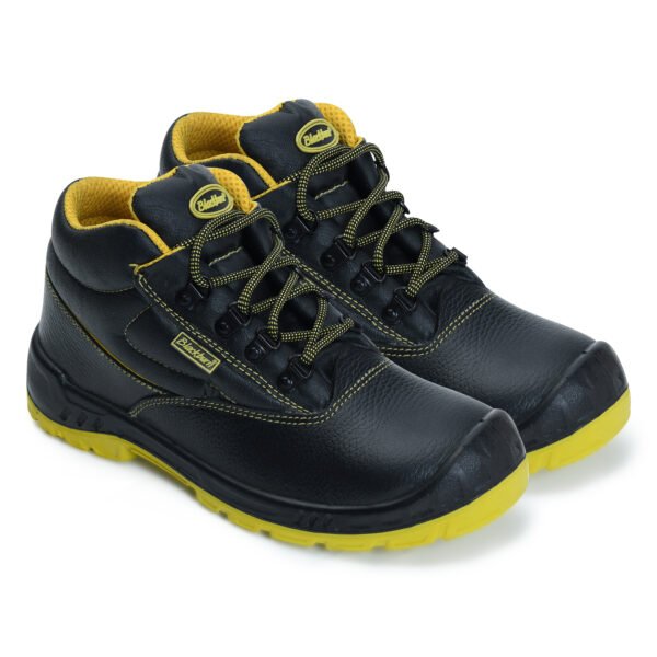 BlackBurn 1259 Black/Yellow Men's Leather Safety Highcut Shoes - Image 3