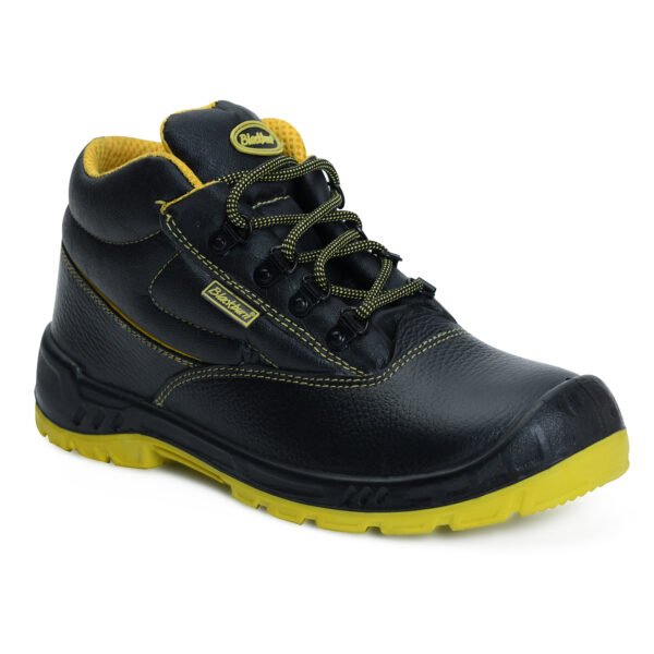 BlackBurn 1259 Black/Yellow Men's Leather Safety Highcut Shoes - Image 4