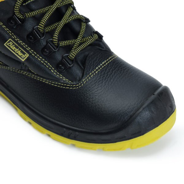 BlackBurn 1259 Black/Yellow Men's Leather Safety Highcut Shoes - Image 7